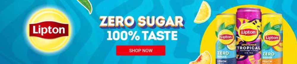 Digital display banner design featuring a Lipton zero-sugar campaign
